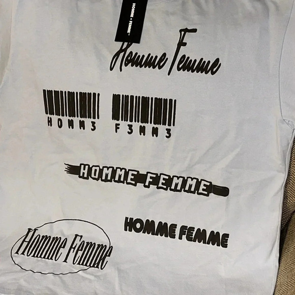 NWT HOMME + FEMME™️ short sleeve t-shirt SIZE XL Blue Color Designer Luxury - Picture 3 of 7
